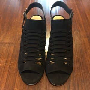 Diba Indio suede peep toe heels